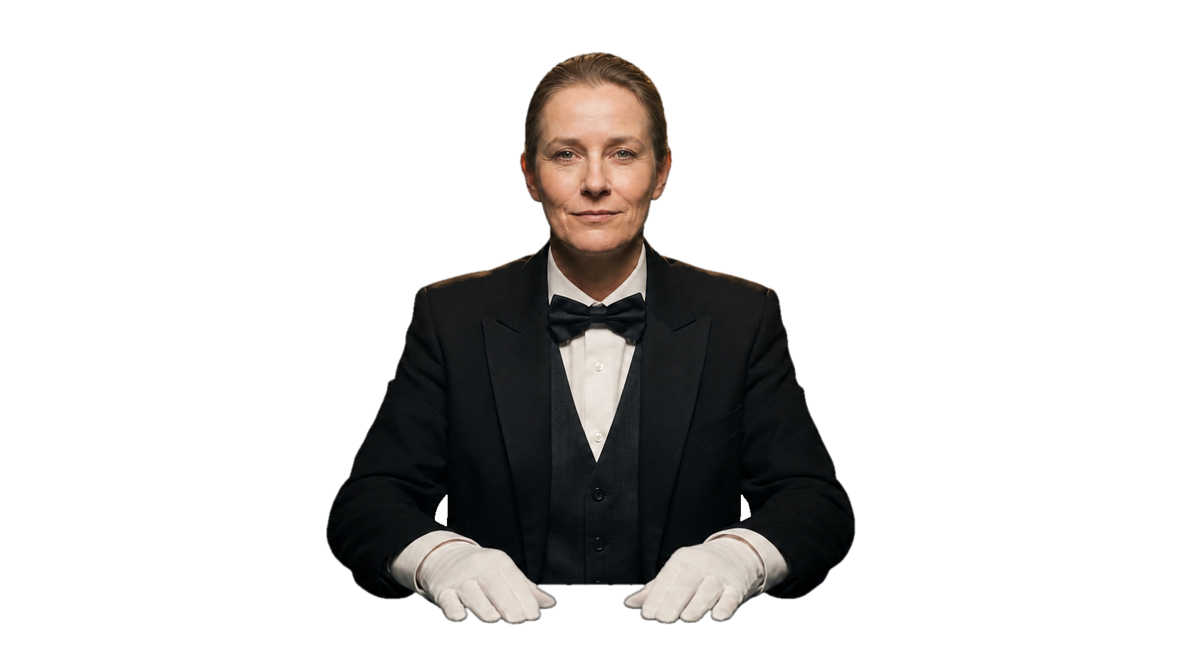 The House croupier behind the table